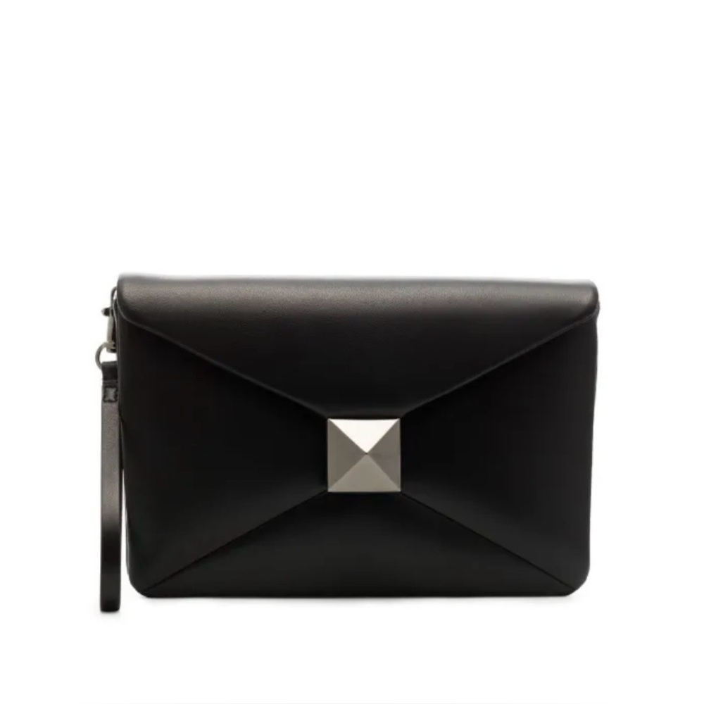 NWT Valentino Garavani Black Rock Stud Clutch